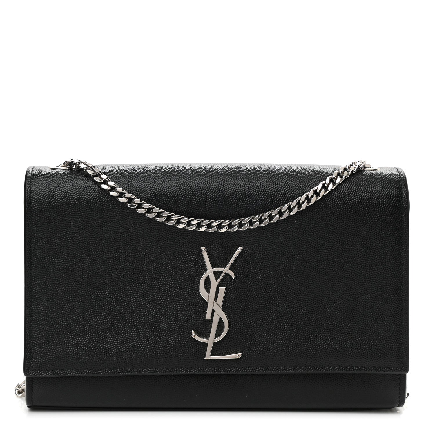 Saint Laurent Grain De Poudre Medium Classic Monogram Kate Satchel Black 1 of 10