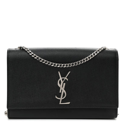 Saint Laurent Grain De Poudre Medium Classic Monogram Kate Satchel Black 1 of 10