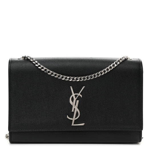 Grain De Poudre Medium Classic Monogram Kate Satchel Black
