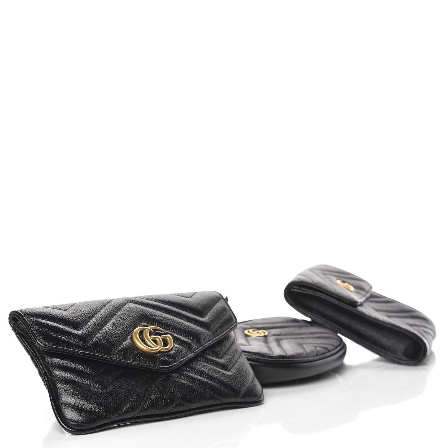 Calfskin Matelasse GG Marmont 2.0 Multi Belt Bag 85 34 Black