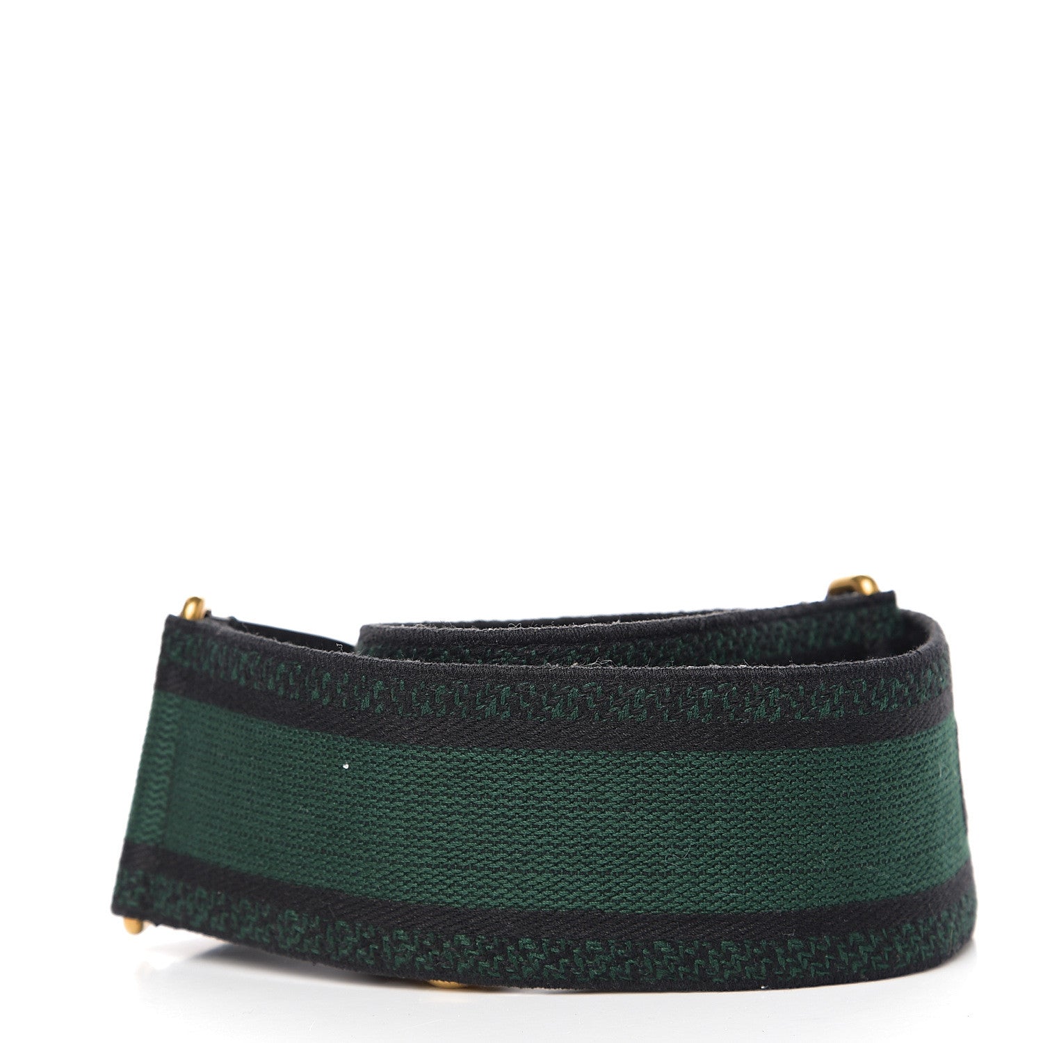 Christian Dior Canvas Embroidered Shoulder Strap Dark Green 2 of 3
