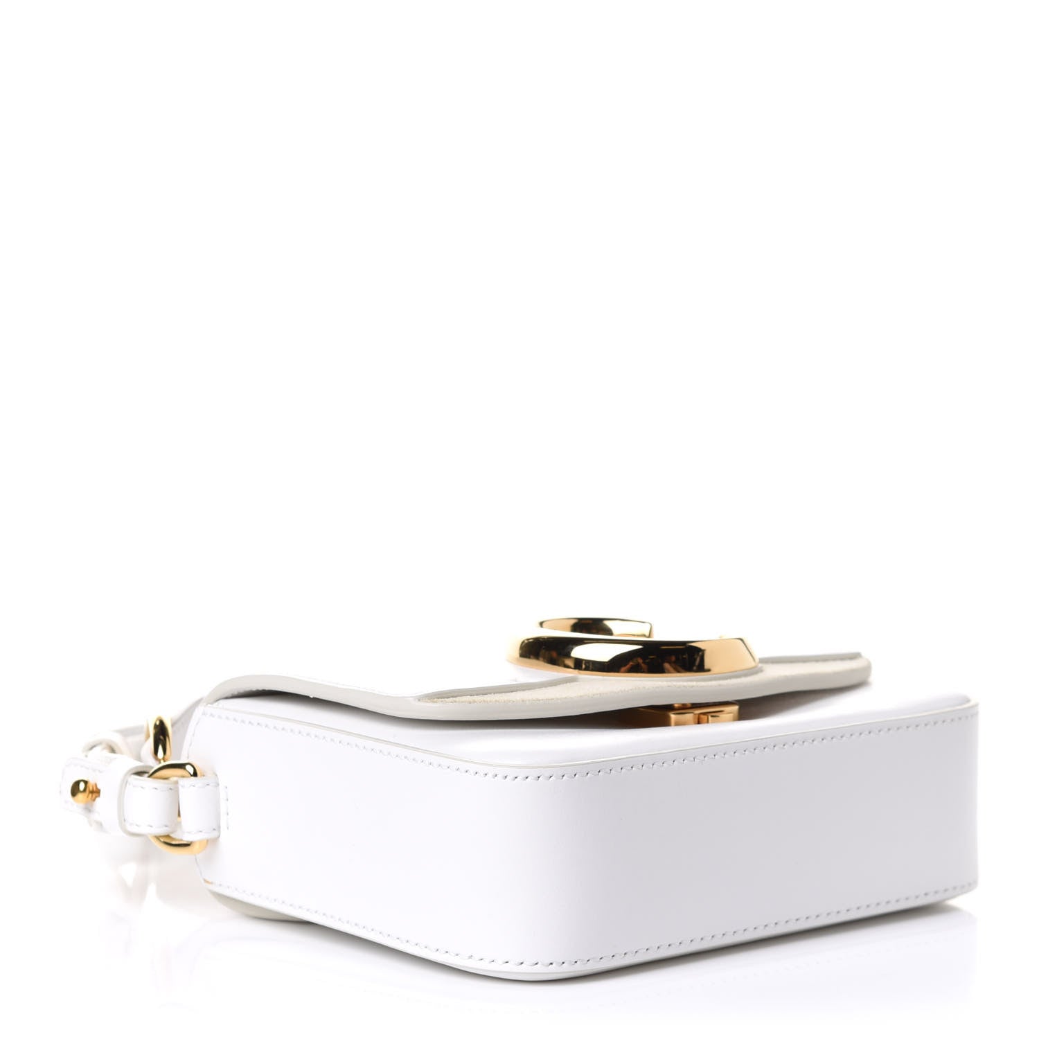 Chloe Shiny Calfskin Suede Mini C Bag Brilliant White 3 of 9