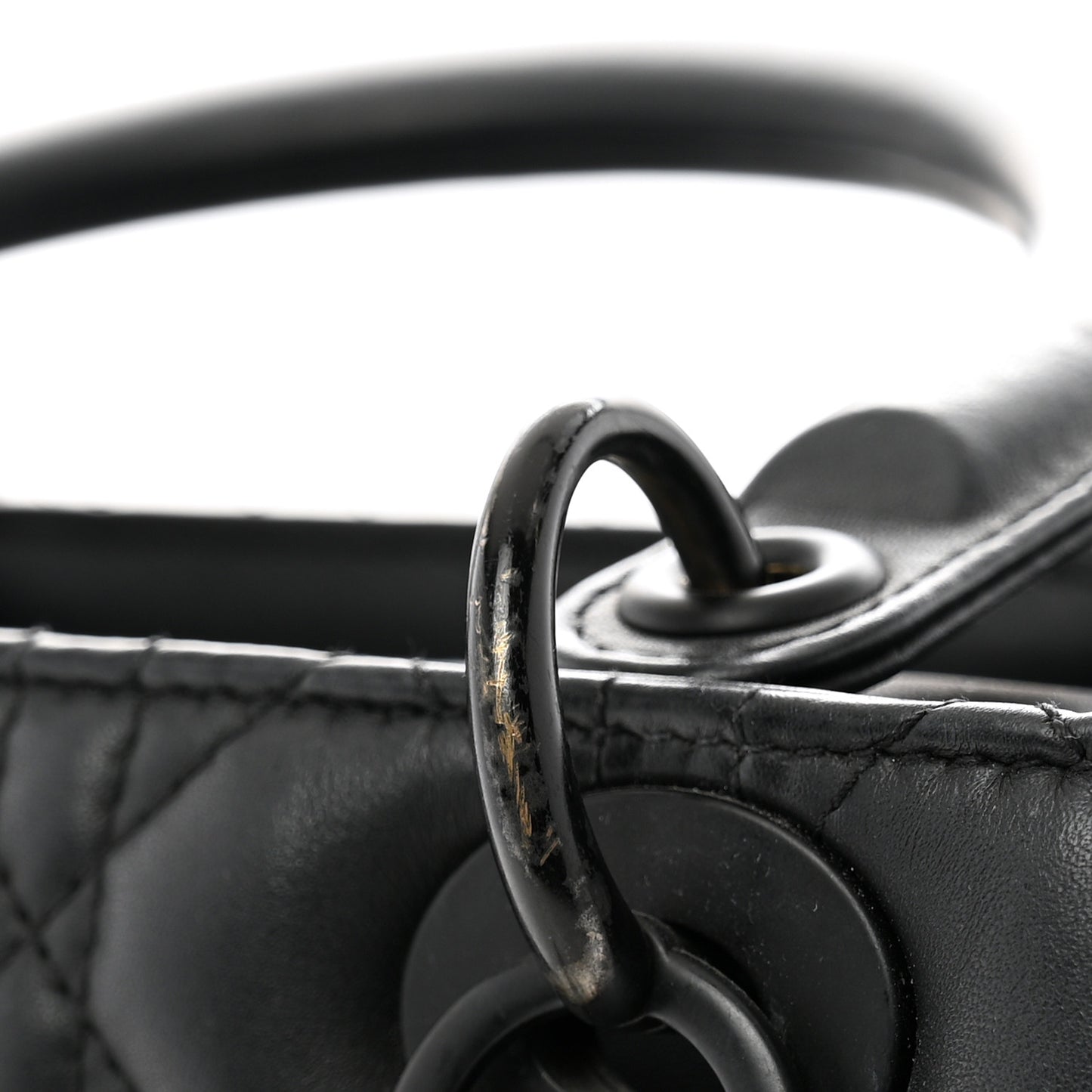 Ultra Matte Calfskin Cannage Medium Lady Dior Black