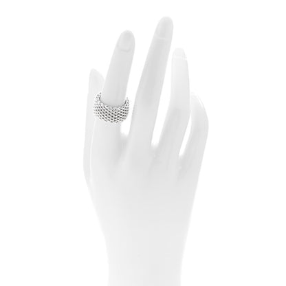 Tiffany Sterling Silver Somerset Mesh Ring 53 6.25 2 of 5
