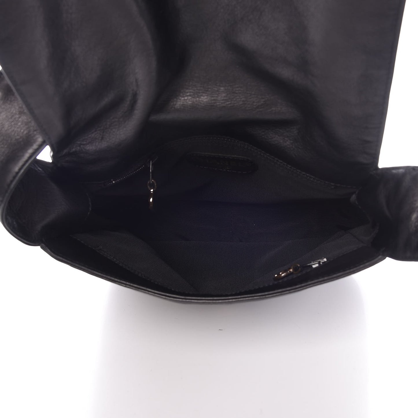 Calfskin CC Flap Shoulder Bag Black