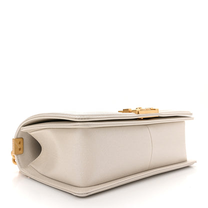 Chanel Iridescent Caviar Quilted Medium Boy Flap White 4 of 11