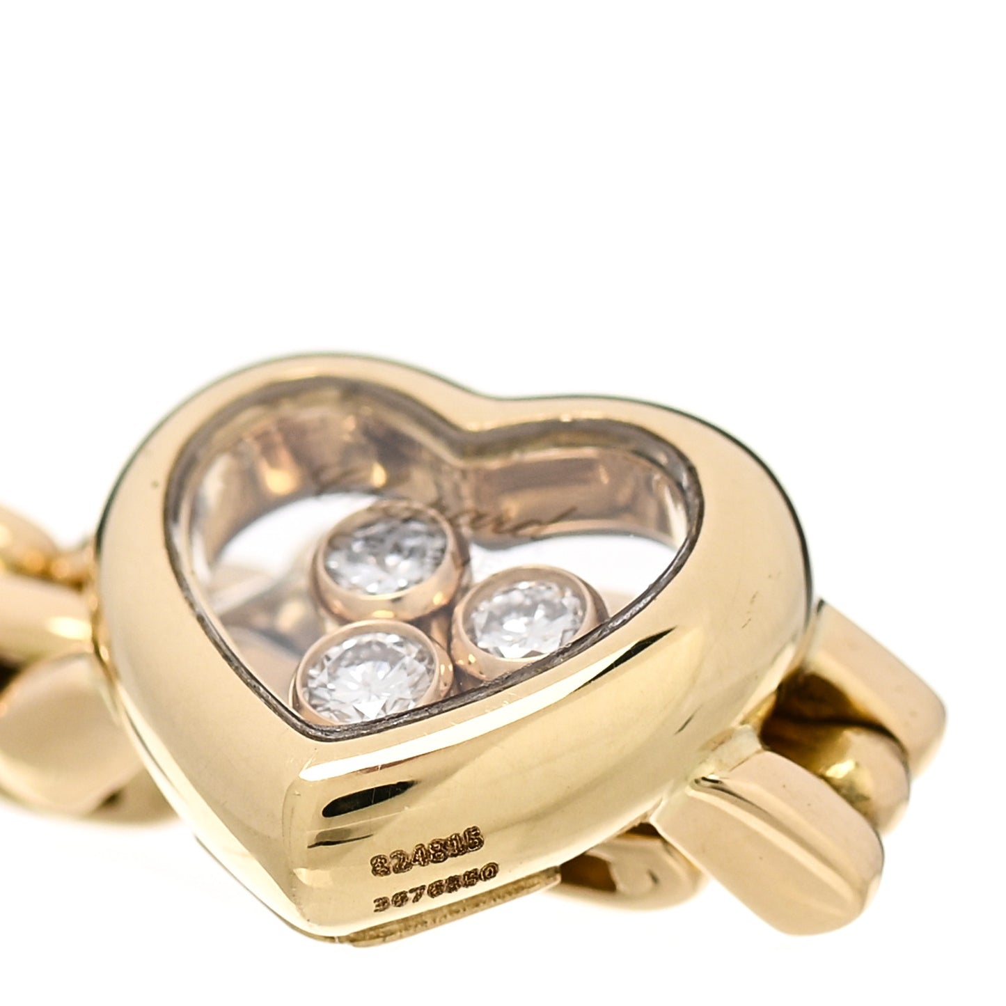 18K Yellow Gold 3 Happy Diamond Heart Ring 47 4.25