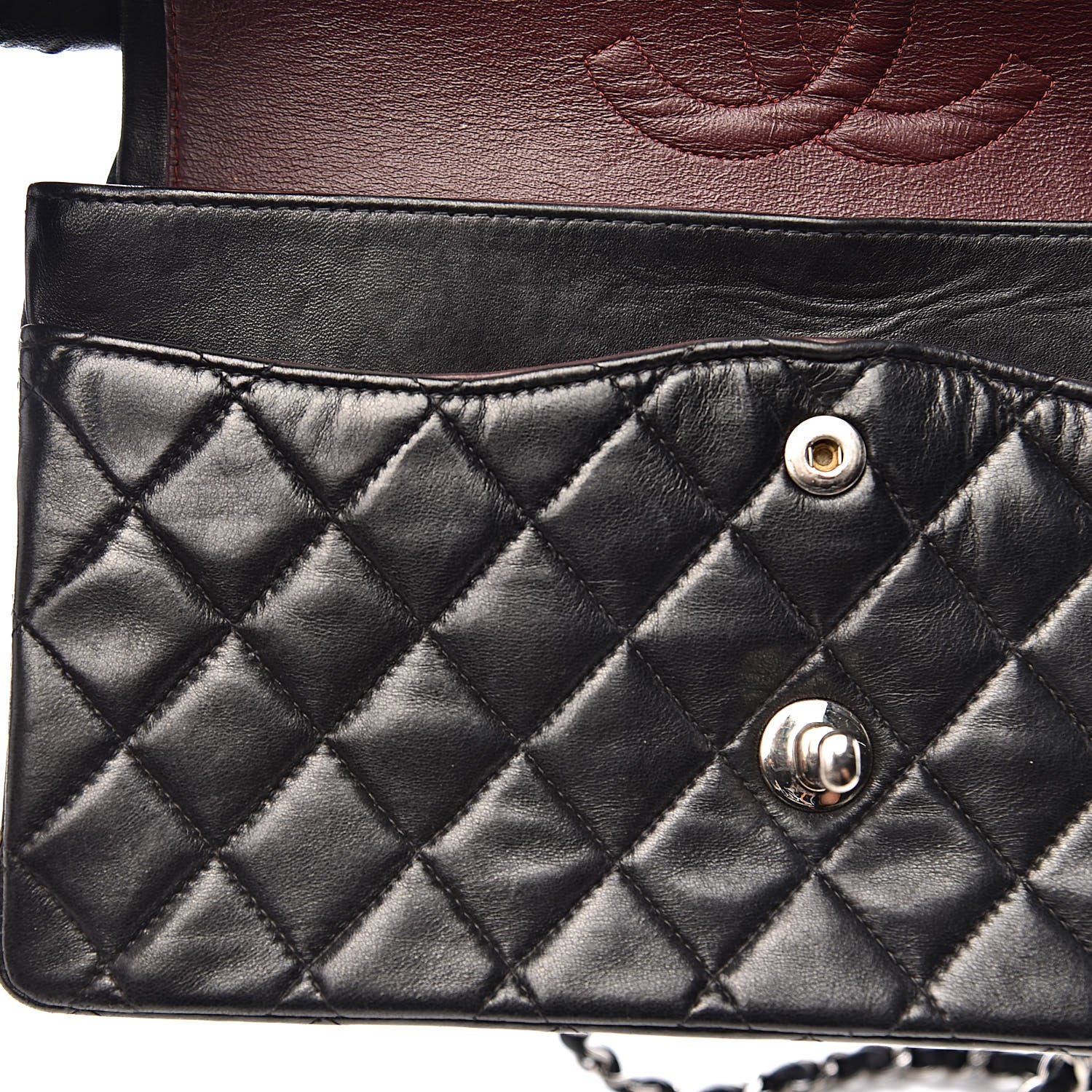 Chanel Lambskin Quilted Medium Double Flap Black 12 of 16