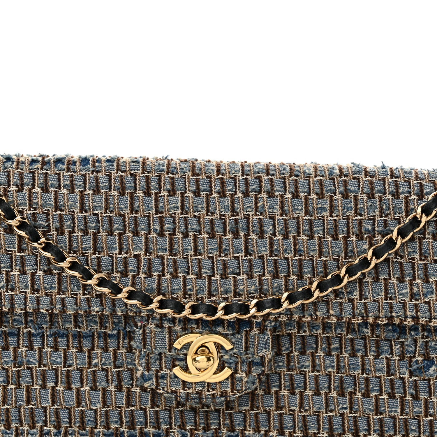 Chanel Tweed East West Flap Blue Multicolor 8 of 12