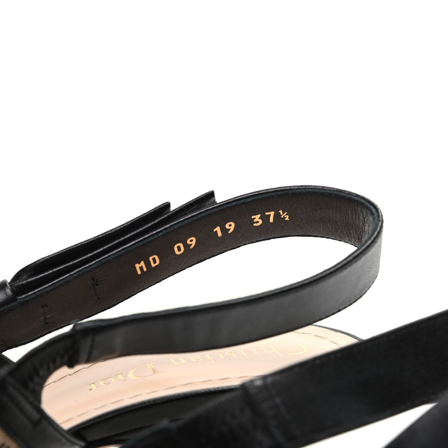 Christian Dior Embroidered Calfskin Beaded Sweet D Sling-Back Pumps 37.5 Black Turquoise 8 of 8