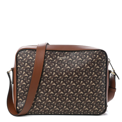 Burberry E-Canvas Monogram Calfskin Knight Messenger Bag Bridle Brown 1 of 9