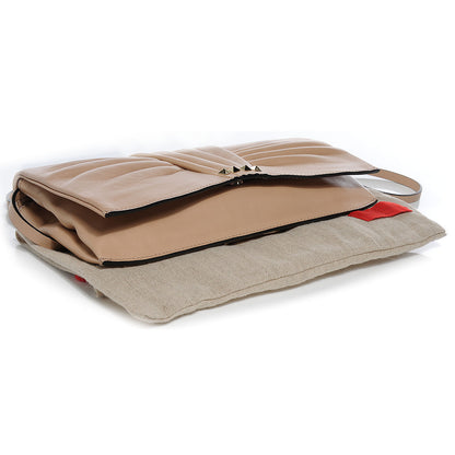 Valentino Garavani Leather Maizeon Cinched Clutch Sand 4 of 7