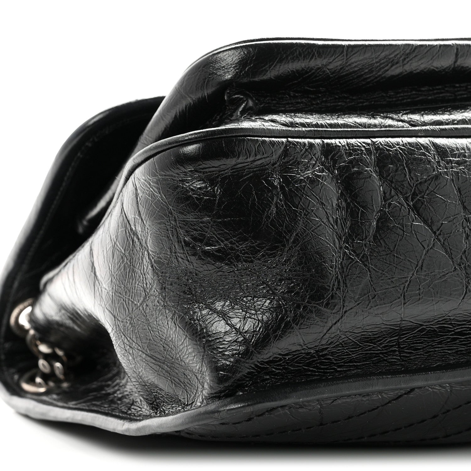 Saint Laurent Crinkled Calfskin Matelasse Monogram Medium Niki Chain Satchel Black 9 of 10