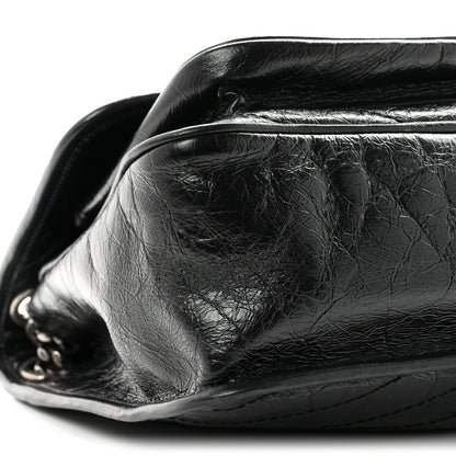 Saint Laurent Crinkled Calfskin Matelasse Monogram Medium Niki Chain Satchel Black 9 of 10