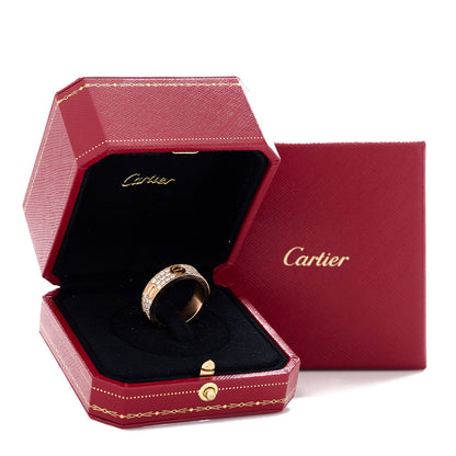 Cartier 18K Pink Gold Diamond 6.5mm LOVE Paved Ring 60 9 1 of 5