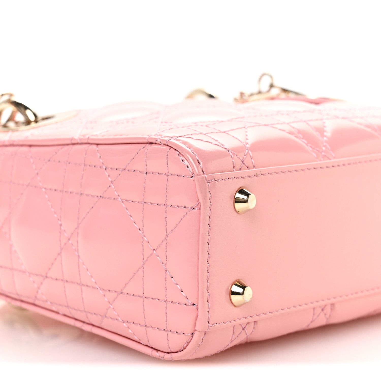 Christian Dior Patent Cannage Mini Lady Dior Pink 9 of 10