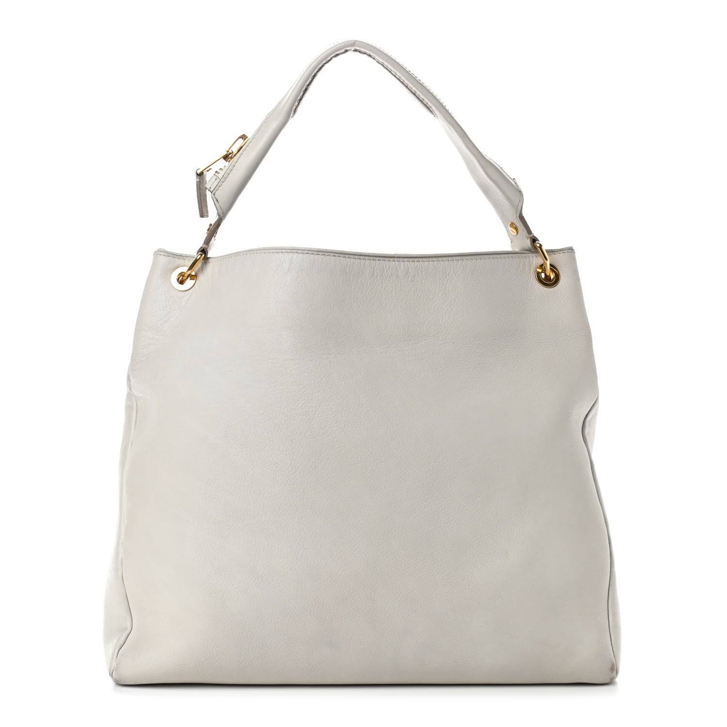 Tom Ford Calfskin Zipper Strap Hobo White 1 of 13