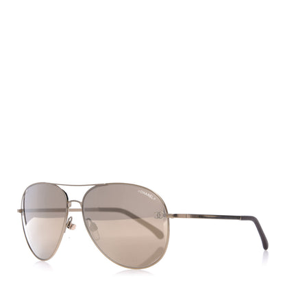 Chanel Aviator CC Sunglasses 4189-T-Q Gold 1 of 8