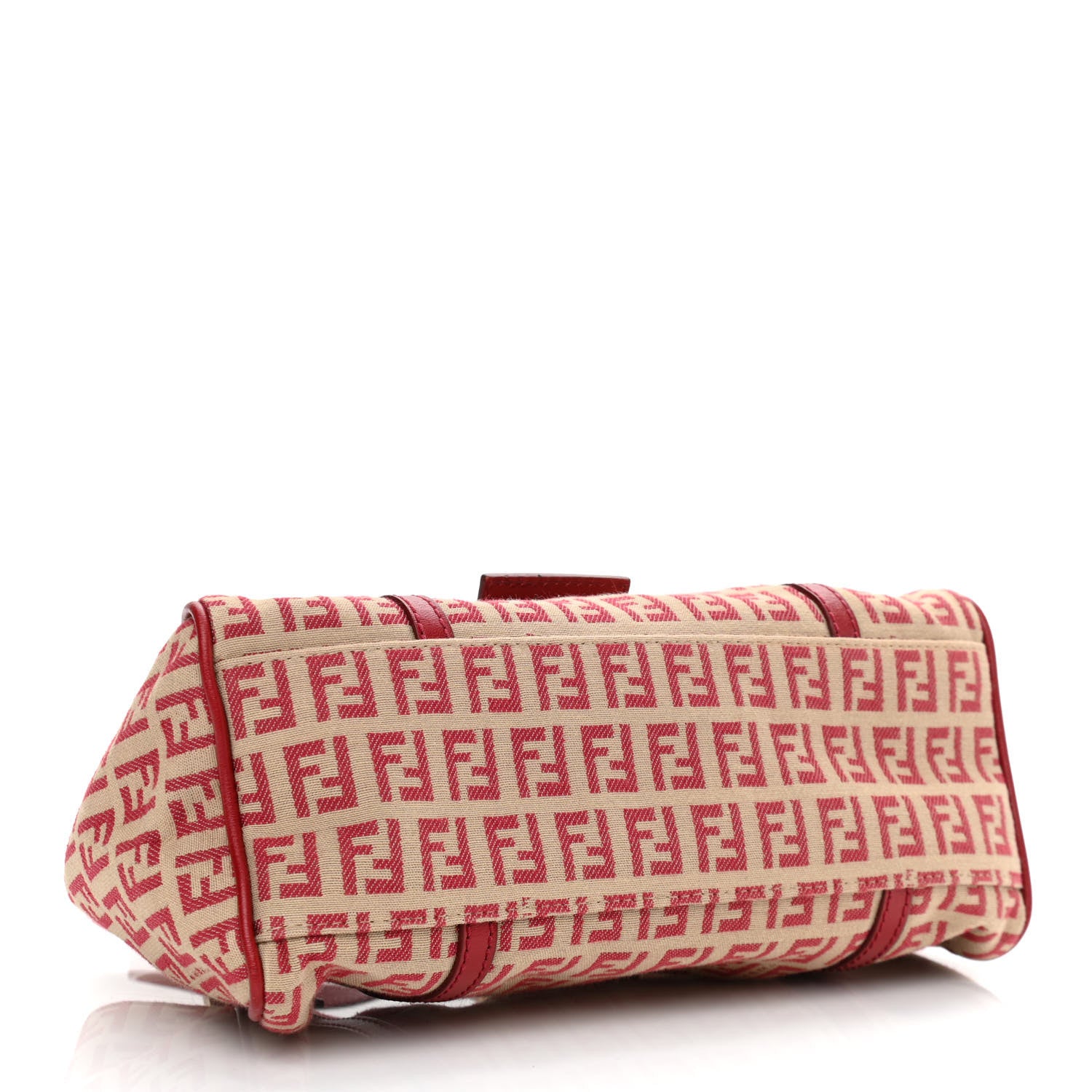 Fendi Zucchino Vitello Mini Sporty Beige Rosso 4 of 11
