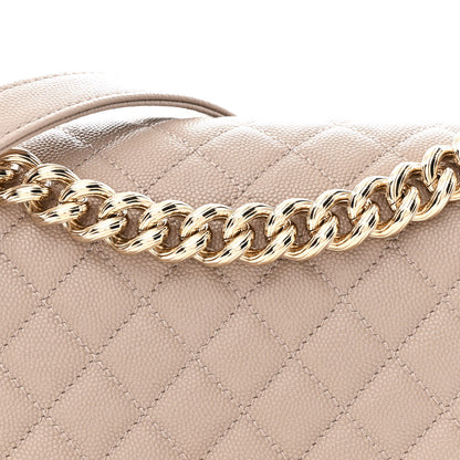 Chanel Caviar Quilted Medium Boy Flap Dark Beige 8 of 11
