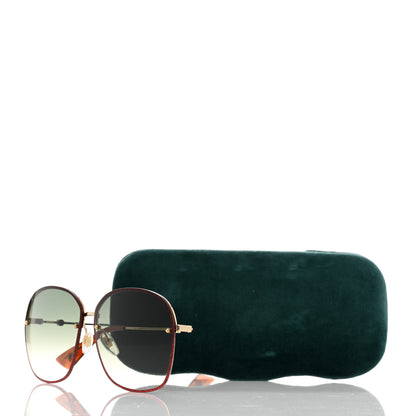 Gucci Square Frame Sunglasses GG0228S Gold Red 8 of 8