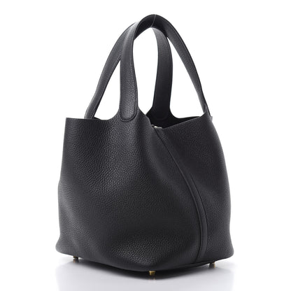 Hermes Taurillon Clemence Picotin Lock 22 MM Black 3 of 11