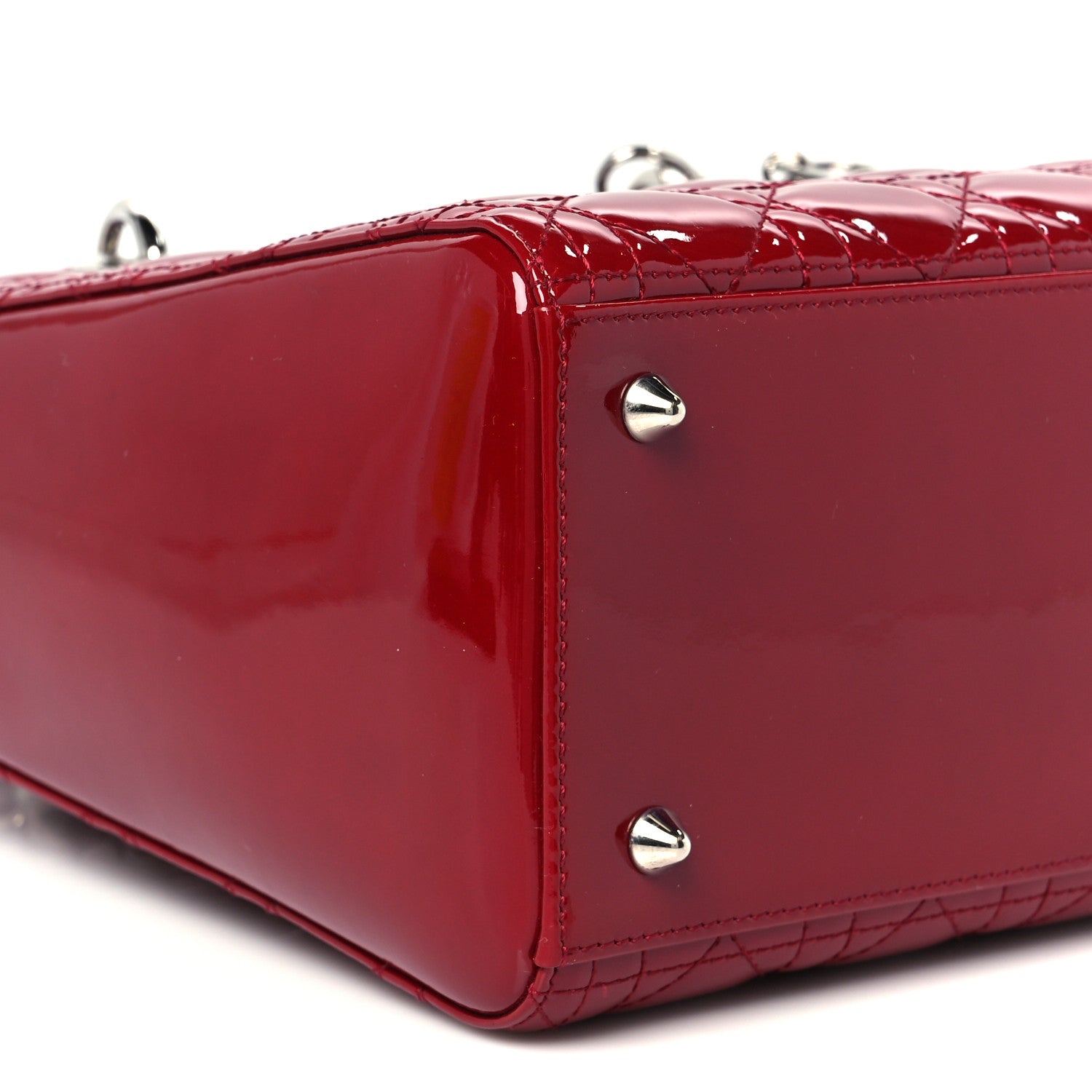 Christian Dior Patent Cannage Medium Lady Dior Red 9 of 10
