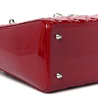 Christian Dior Patent Cannage Medium Lady Dior Red 9 of 10
