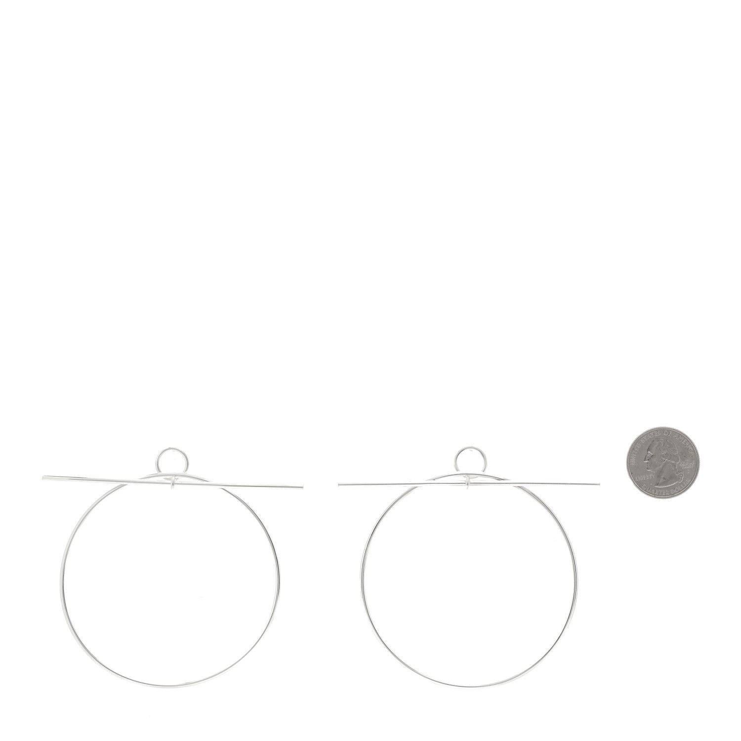 Hermes Sterling Silver TGM Loop Earrings 2 of 4