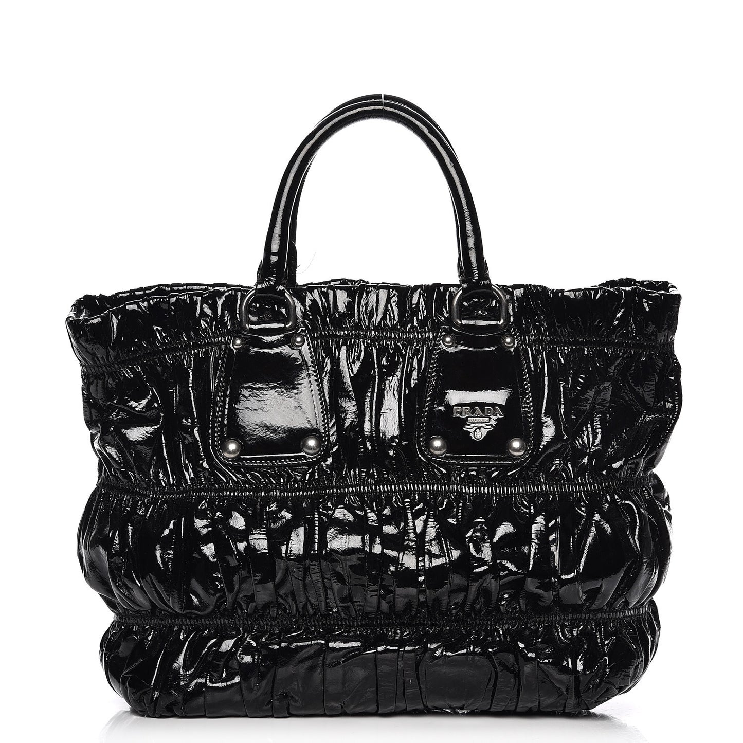Vernice Gaufre Tote Black
