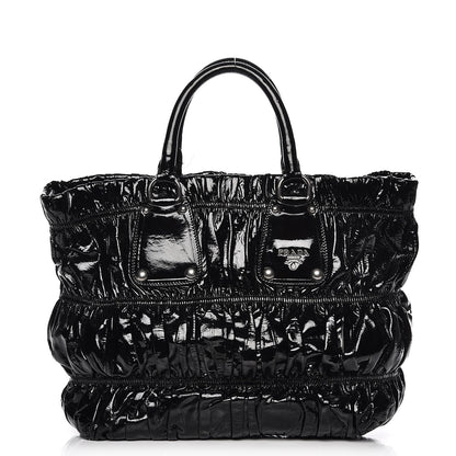 Prada Vernice Gaufre Tote Black 1 of 8