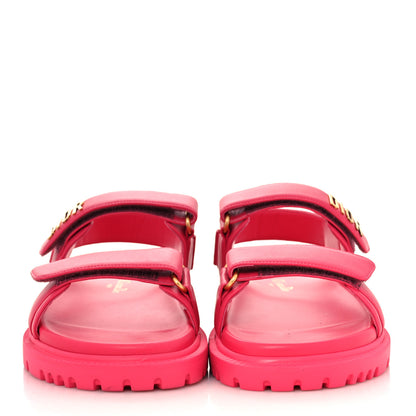 Christian Dior Lambskin Dioract 10mm Sandals 39 Raspberry 2 of 10