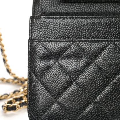 Chanel Caviar Quilted Wallet On Chain WOC Black 13 of 14