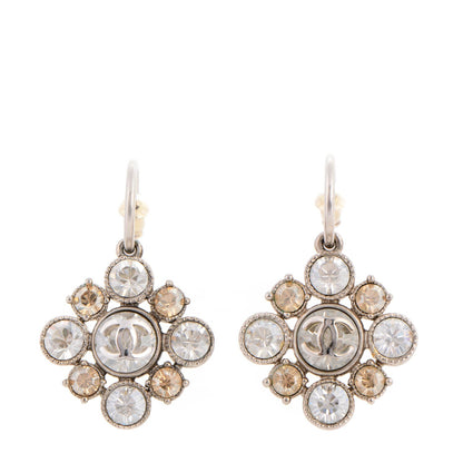 Chanel Crystal CC Dangle Earrings Silver 1 of 5