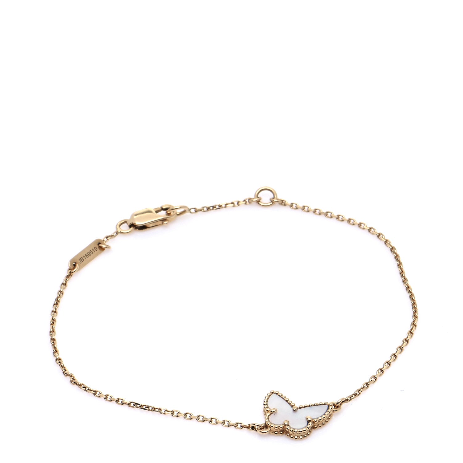 Van Cleef & Arpels 18K Yellow Gold Mother of Pearl Sweet Alhambra Butterfly Bracelet 1 of 9