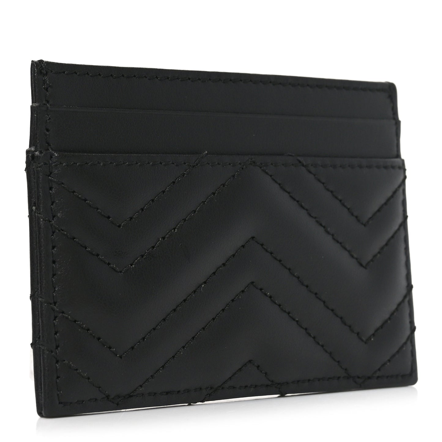 Calfskin Matelasse GG Marmont Card Holder Black