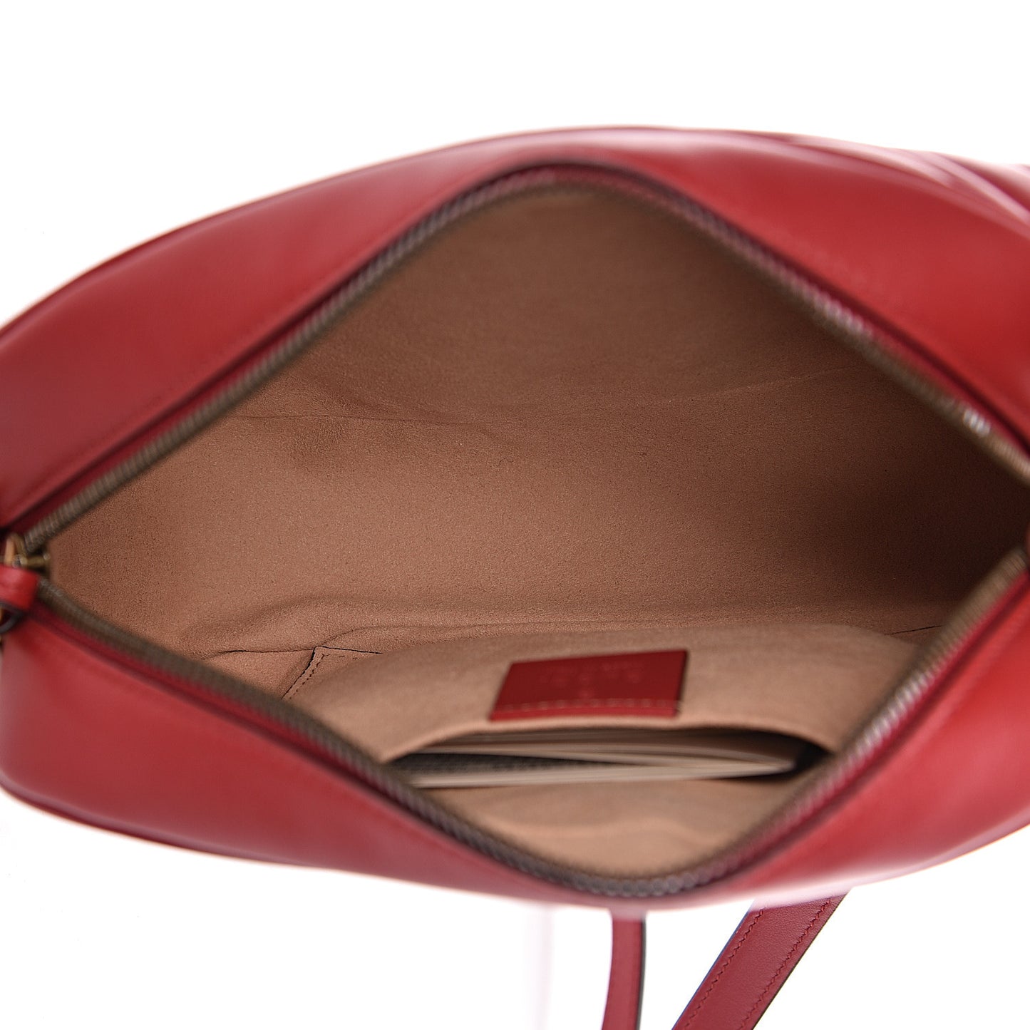 Calfskin Matelasse Small GG Marmont Chain Shoulder Bag Hibiscus Red