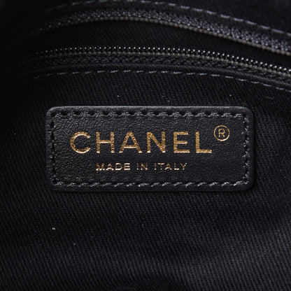 Chanel Denim Printed Destination Chenonceau Bowling Bag Charcoal Multicolor 6 of 11