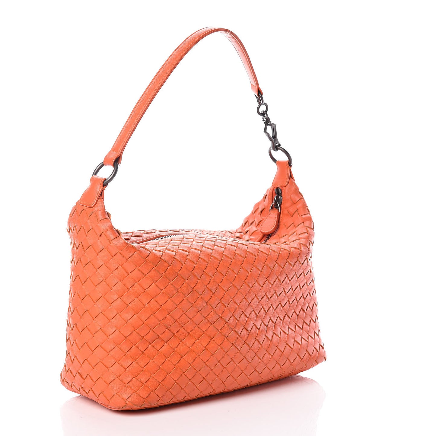 Nappa Intrecciato Small Shoulder Bag Tangerine
