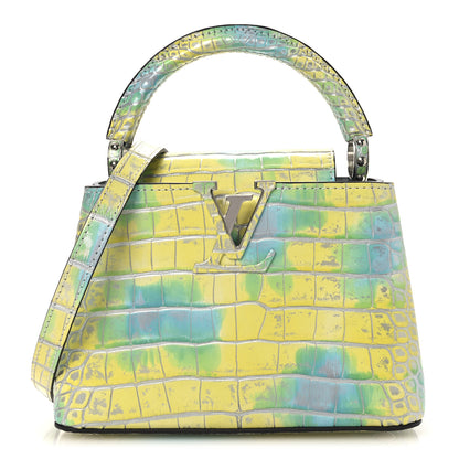 Louis Vuitton Crocodile Mini Capucines  Yellow Blue 1 of 11