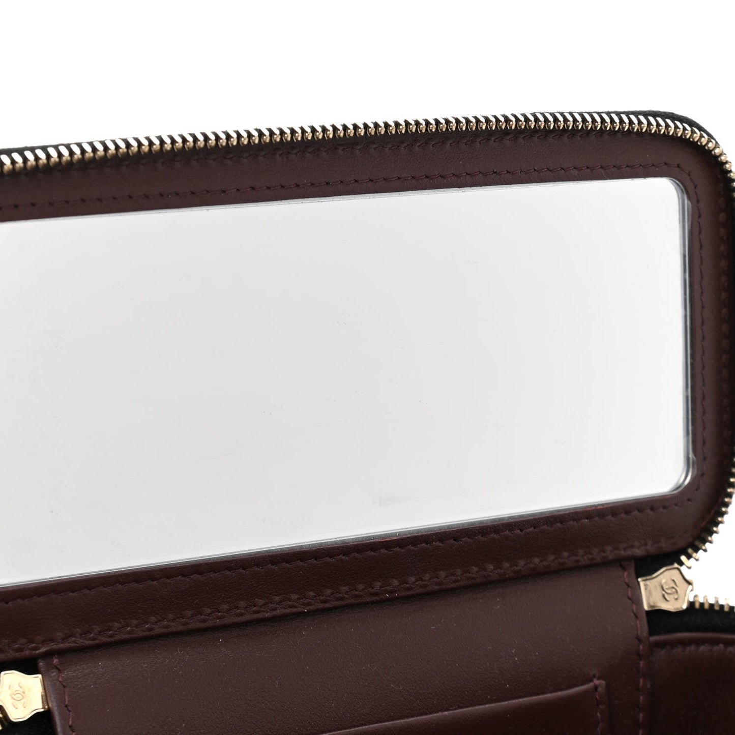 Caviar Quilted Small Vanity Case With Chain Black