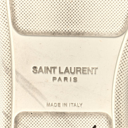 Saint Laurent Calfskin Metallic Ayers Signature Court Lips Sneakers 40.5 Optic White 9 of 12