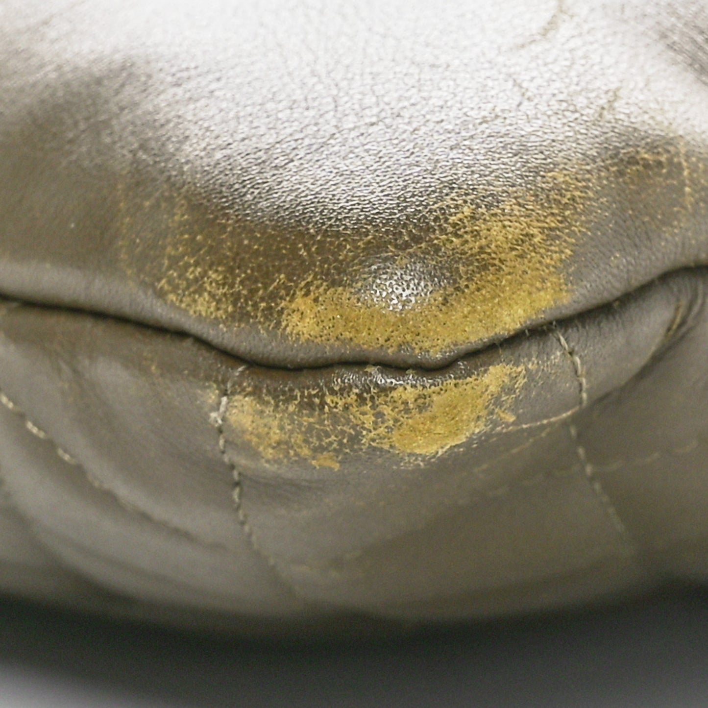 Calfskin Python Quilted Cambon Flat Tote Khaki