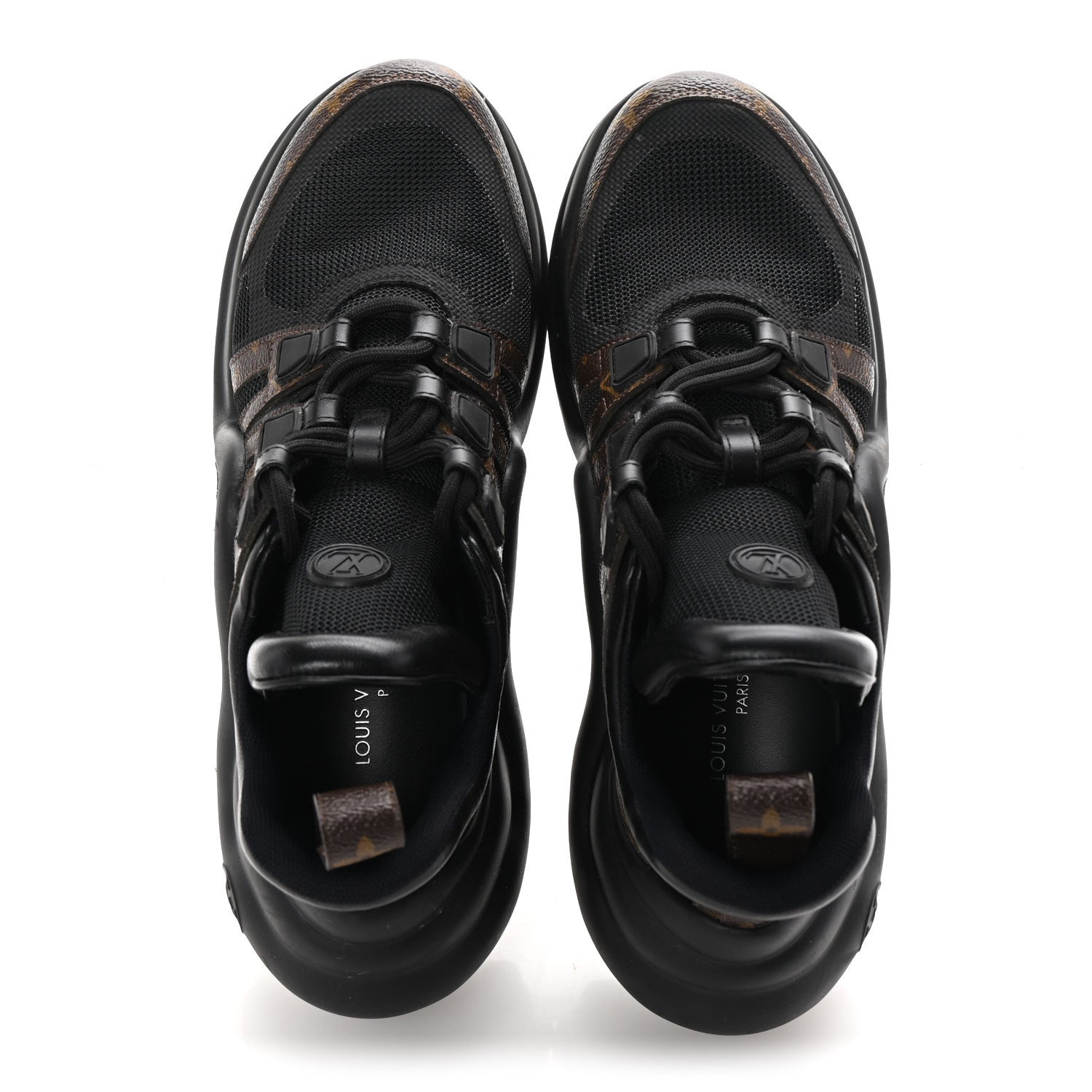 Louis Vuitton Calfskin Patent Monogram LV Archlight Sneakers 38 Black 2 of 9