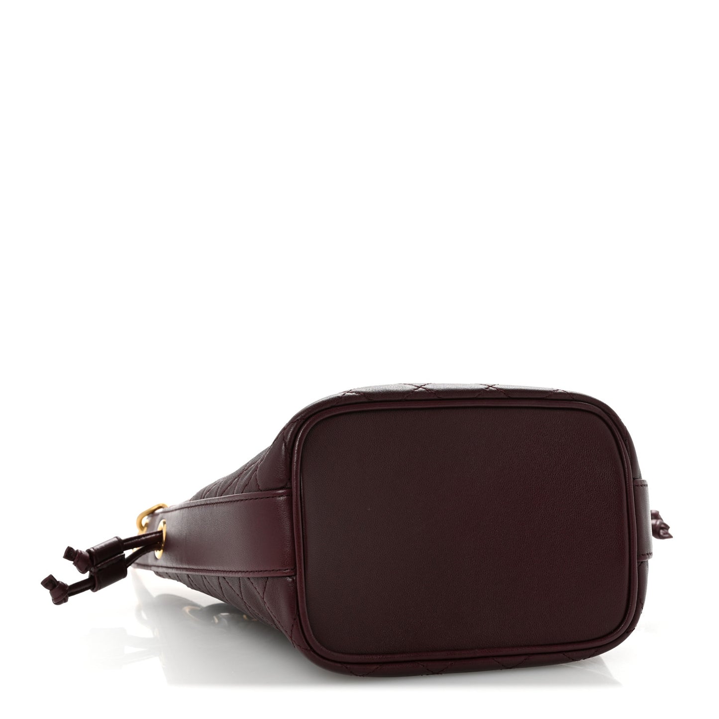 Lambskin Carre Quilted Cassandre Small Bucket Bag Hot Wine