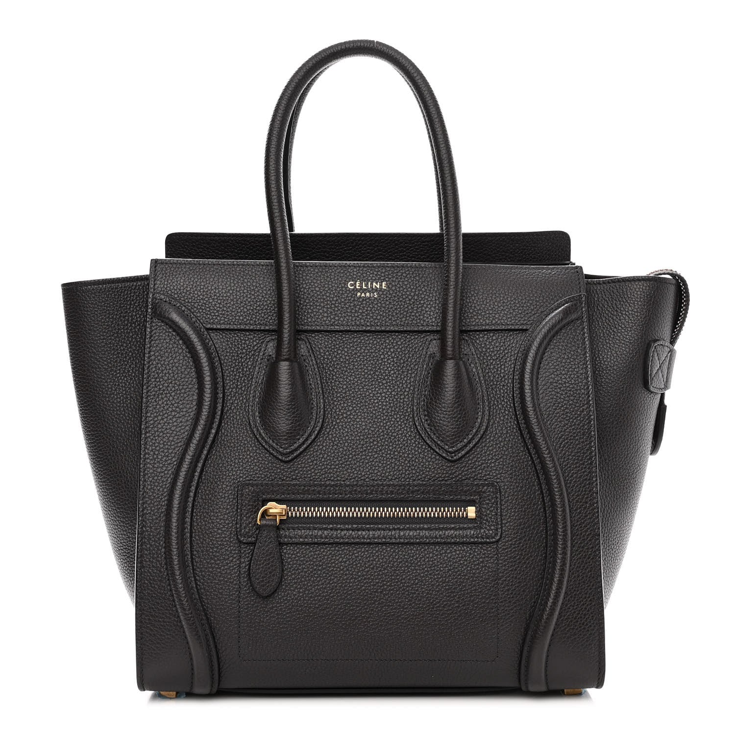 Celine Drummed Calfskin Micro Luggage Liquorice 1 of 9