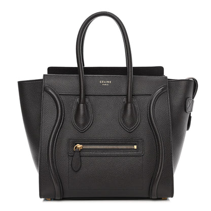 Celine Drummed Calfskin Micro Luggage Liquorice 1 of 9