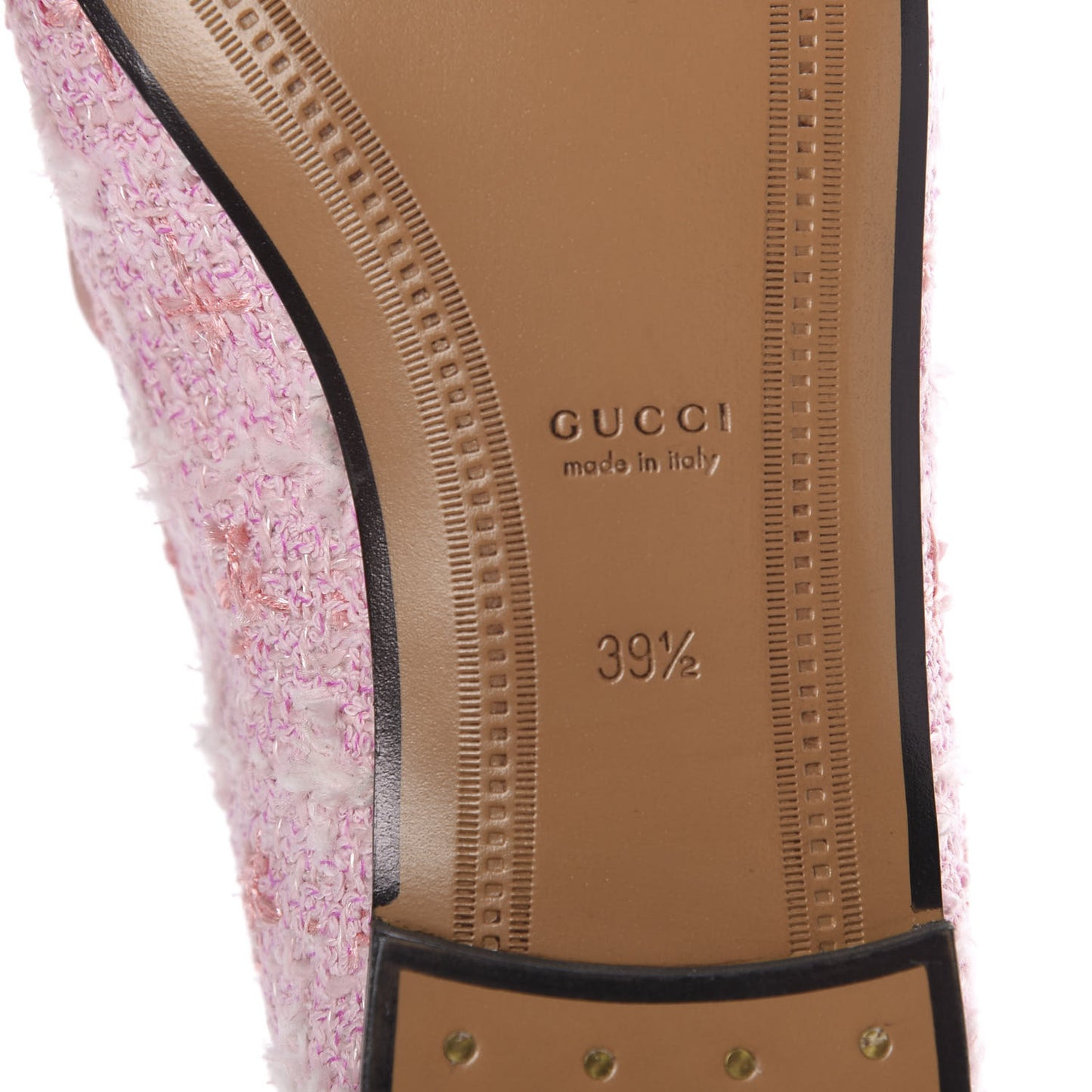 Wool Tweed Horsebit Womens Jordaan Loafers 39.5 Pink White Perfect Pink