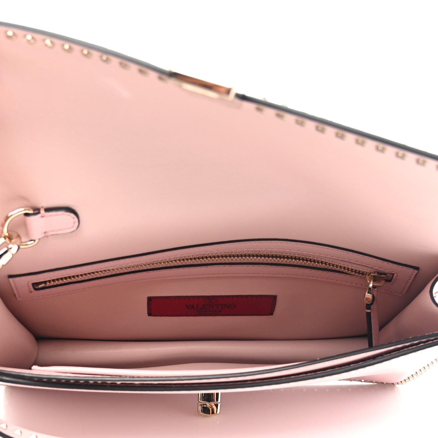 Nappa Micro Rockstud Wristlet Clutch Water Rose