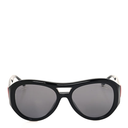 Chanel Acetate CC Pilot Sunglasses 5508 Black 2 of 8